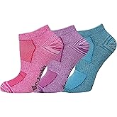 Columbia Women's Flat-Knit No-Show Space Dye Socks 3 Pair, Haut/Purple/Deep Blue, Women's 4-10