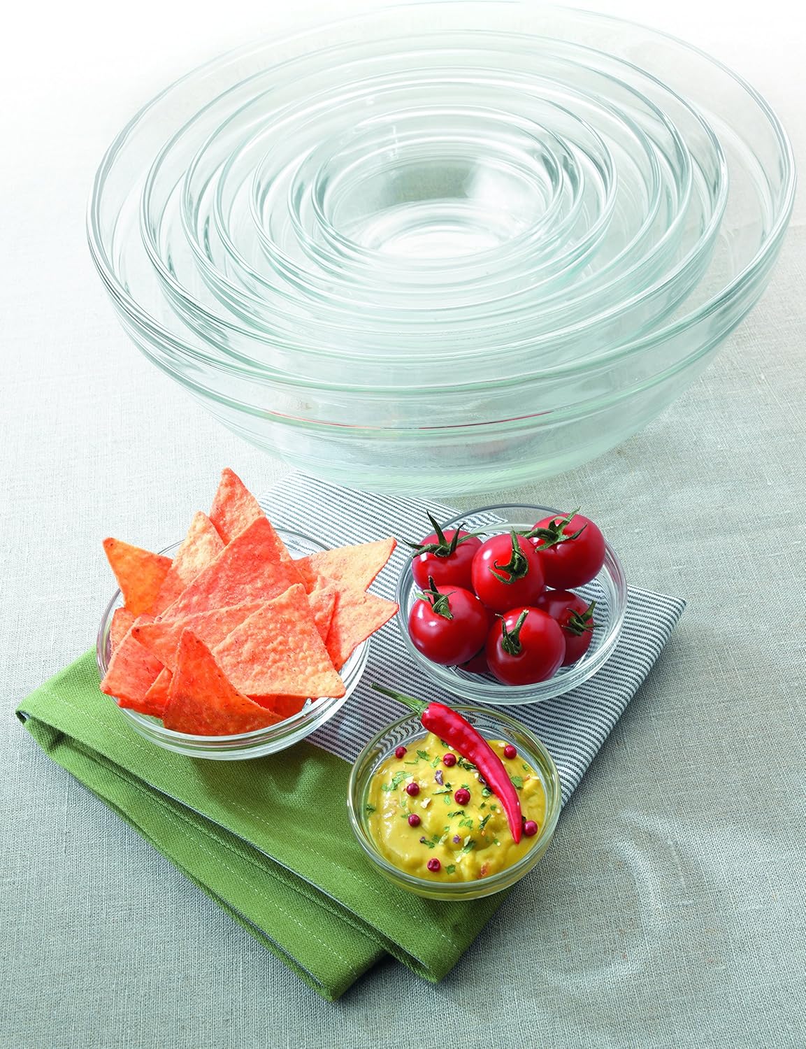 Duralex 100010 Made In France Lys Stackable 10-Piece Bowl Set: Home & Kitchen