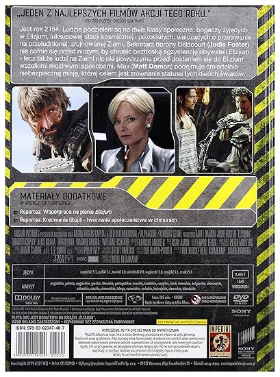 Elysium Dvd Region 2 English Audio Amazon Co Uk Matt Damon