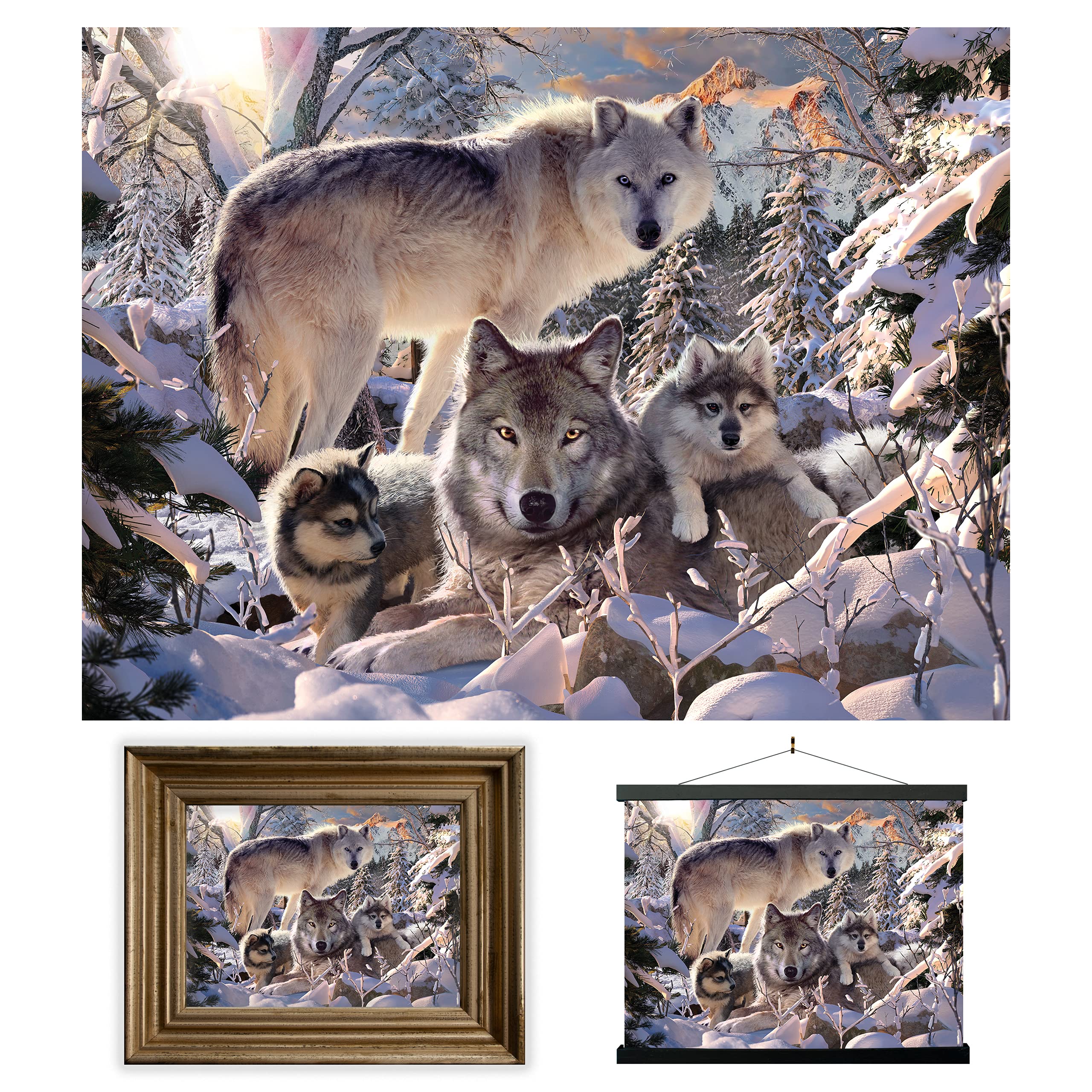 3D LiveLife Lenticular Wall Art Prints - Winter Wolves from Deluxebase. Unframed 3D Wolf Poster. A perfect wall filler. Original artwork licensed from renowned artist, David Penfound