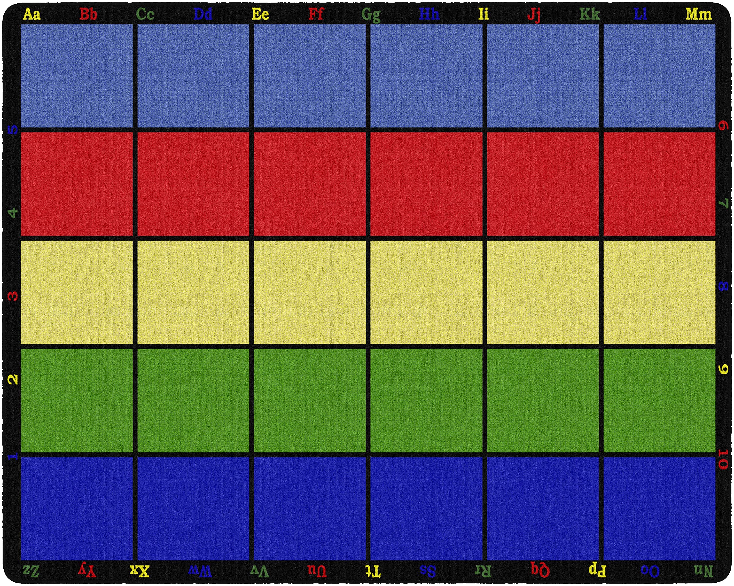 Photo 1 of Flagship Carpets Learning Grid Colorful Numbers and Letters Kids Seating Area Rug for Classroom, Play Area Mat, Home Learning or Kids Room Carpet, 10'6" x 13'2", Seats 24