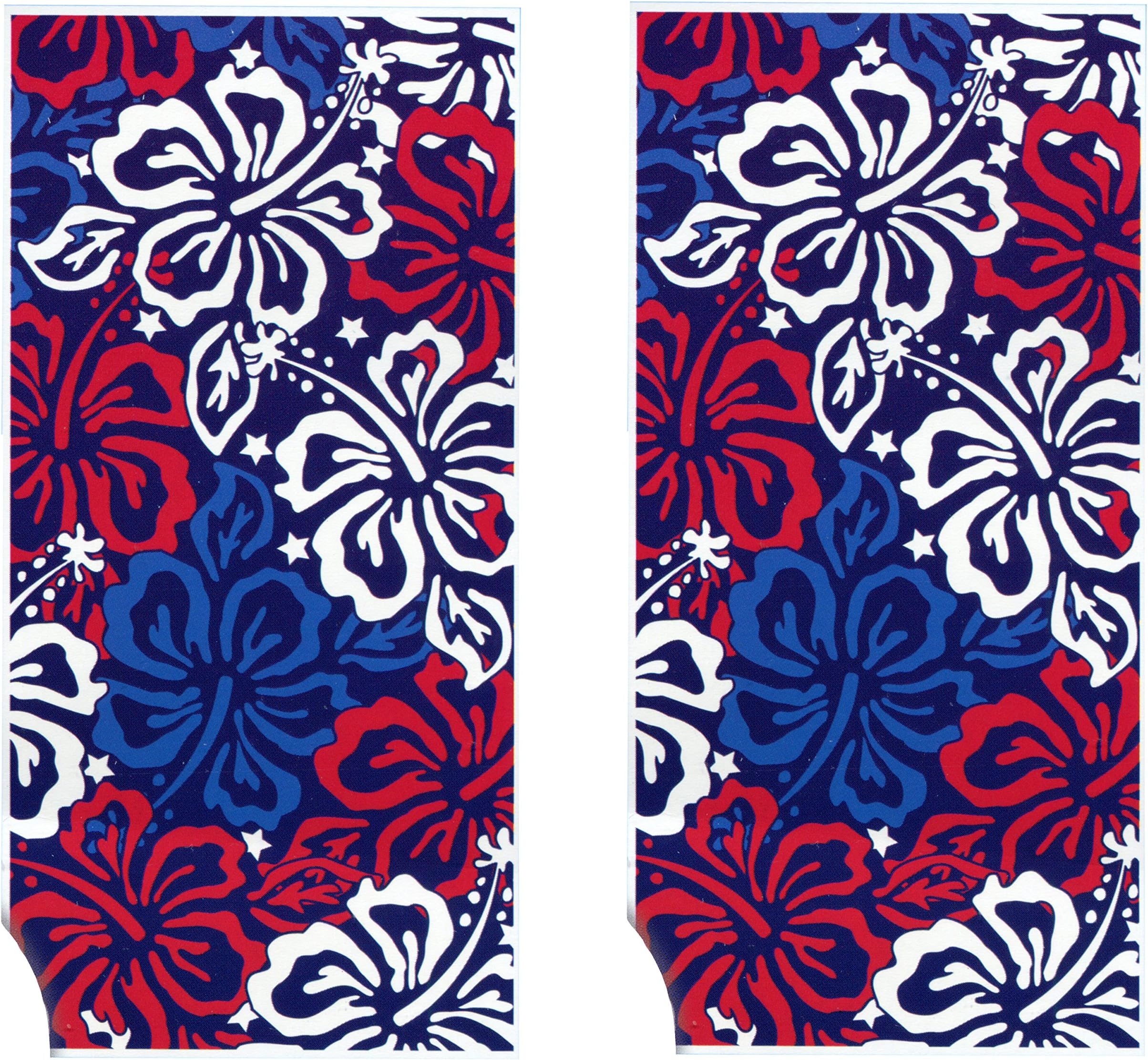 Platinum Home Printed 100% Cotton 2-Pack Beach Towels - Large 28" by 58" - Soft and Absorbent, Great for the Pool and the Beach! (Patriotic Hibiscus)
