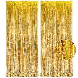 Gold Fringe Curtain Tinsel Backdrop - GREATRIL Foil