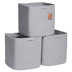 NaturalCozy Storage Cubes 11 Inch Cotton Rope Woven
