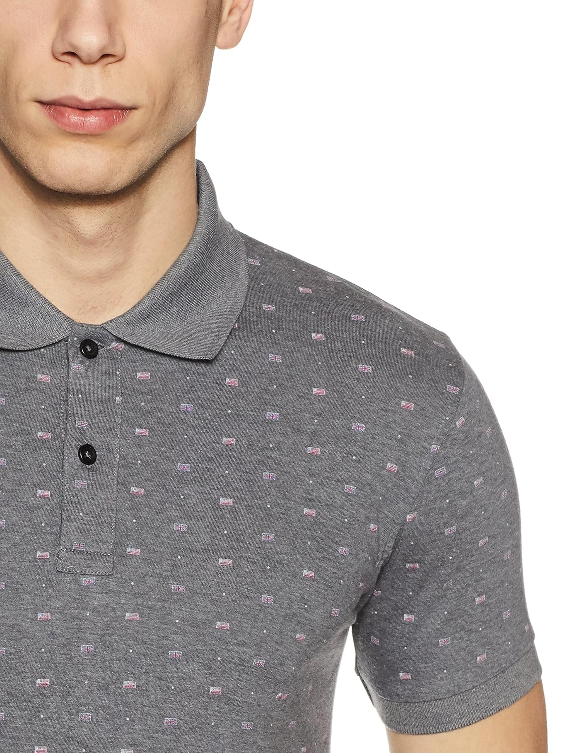 symbol amazon brand men's all over printed polo t-shirt