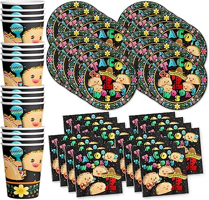 Amazon Com Taco Twosday 2nd Birthday Party Supplies Set Plates
