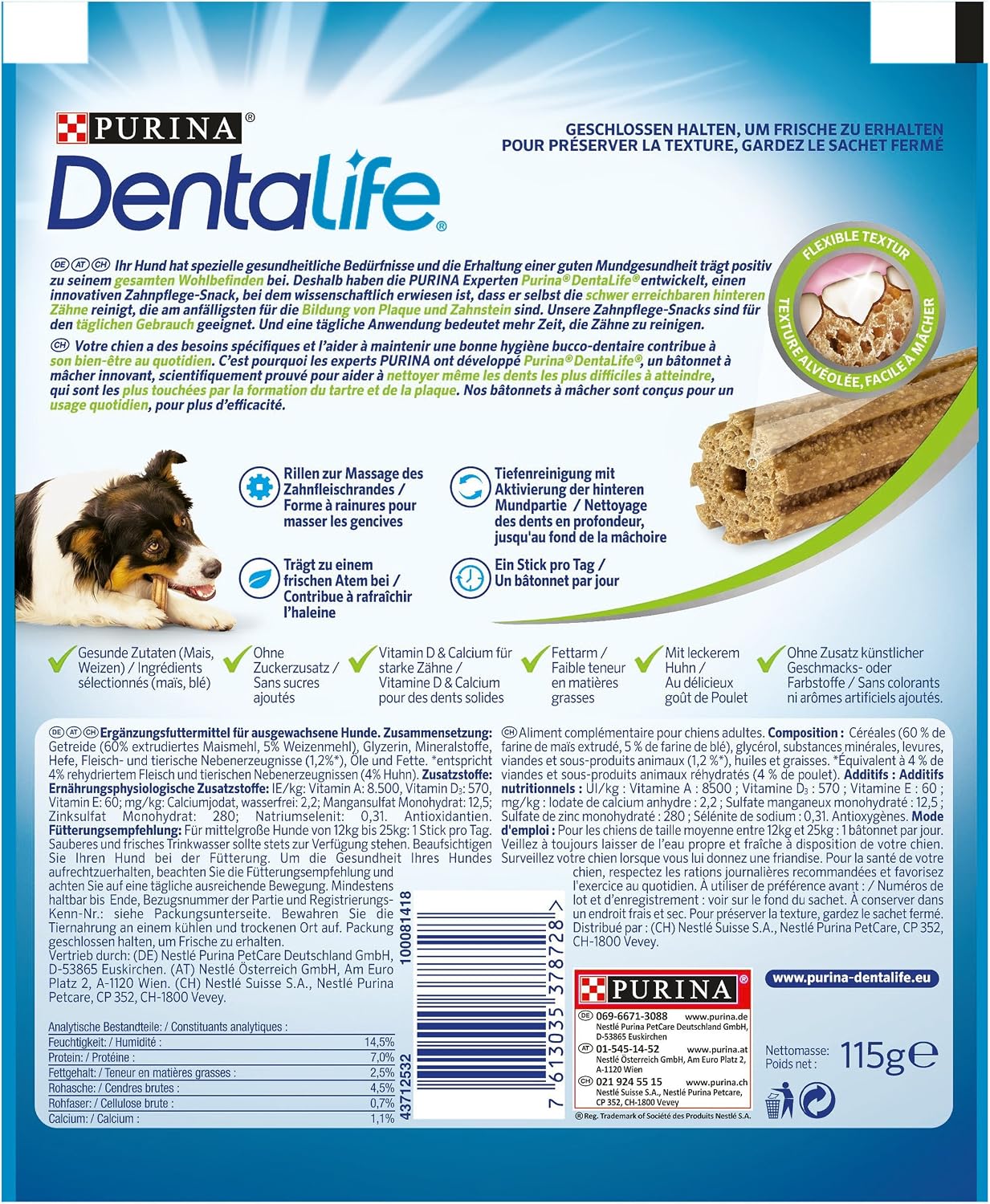 Purina Dentalife medium daily dental care snacks for medium sized dogs, 23 g (Pack of 5) - Image 3