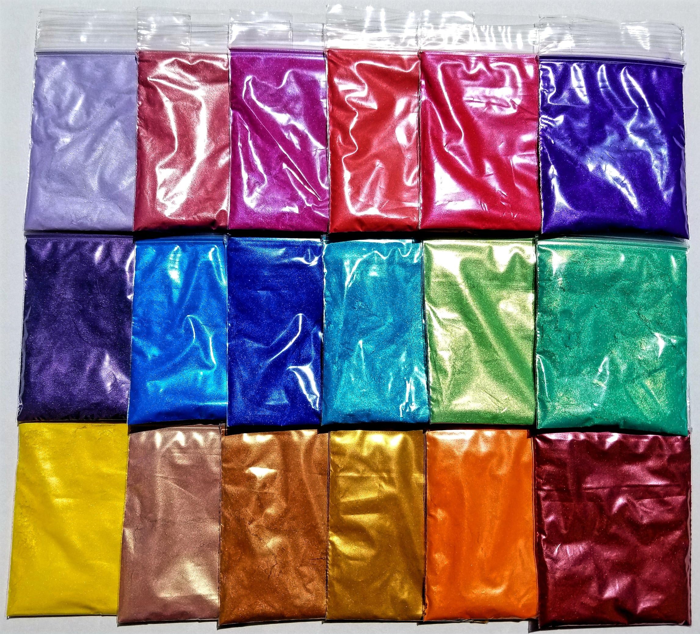 Assorted Variety Pack (10 Colors) Pure Mica Powder Epoxy, Slime, Paint, Cosmetic, Nail Art, Resin Jewelry, Artist, Acrylic and Other Craft Projects (2) Gram Pigment Packs