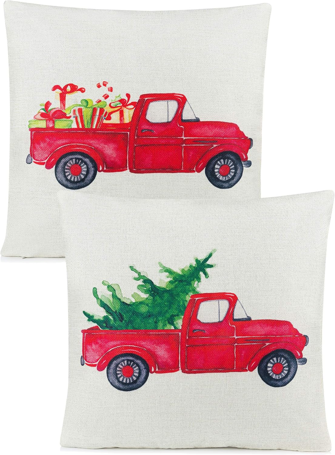 Best Red Truck And Christmas Tree Kitchen Towel