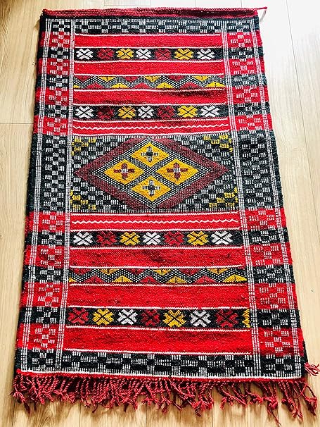 Tappeto Autentico Marocchino Realizzato A Mano Kilim