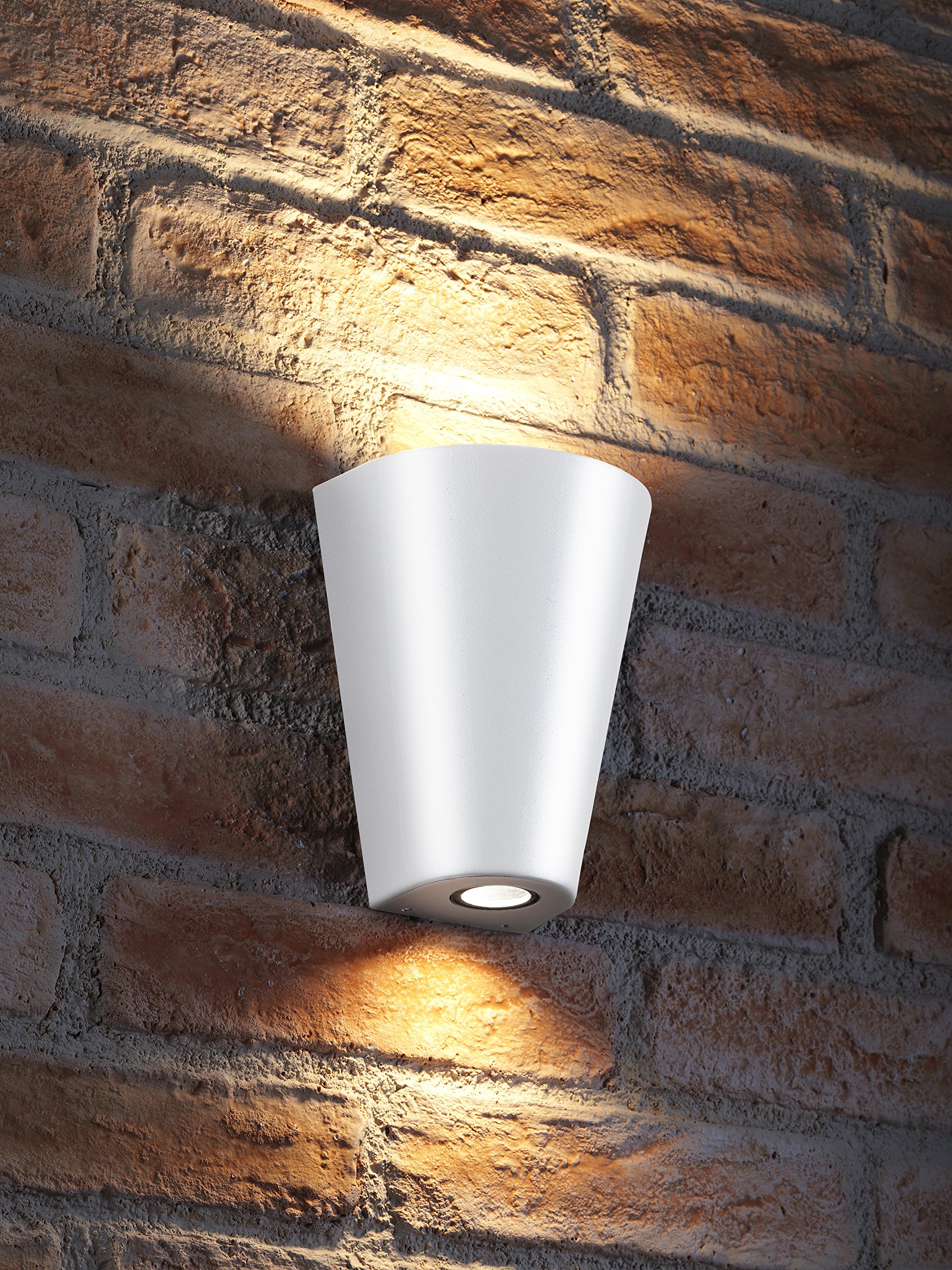 Auraglow Indoor/Outdoor Double Wall Up & Down Light - White - Warm White