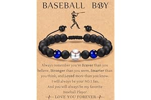 Leyung Bracelet Gifts for Teenage Boys, Football Baseball Basketball Soccer Bracelet Gifts for Teen Boys Player Son Grandson Team Friends, Christmas Birthday Gifts for Boys with Message Card