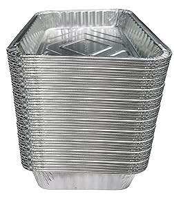 TYH Supplies Aluminum Foil BBQ Grease Drip Pans for Weber Grills Q, Pulse, Spirit, Spirit II, Genesis II LX 200 and 300 Series Gas Grill 7.5" x 5", 50-Pack