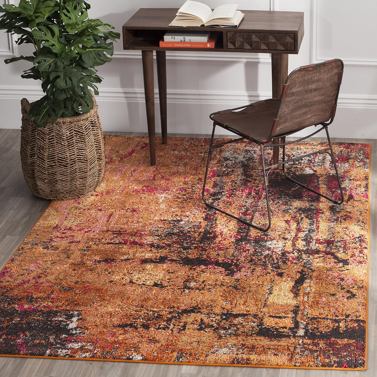 Safavieh Boho Chic Indoor Woven Rectangle Area Rug, Monaco Collection, MNC221, in Multi - Image 3