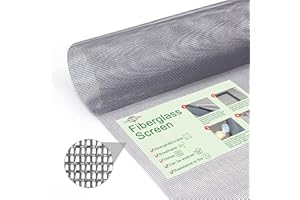 Loboo Idea Fiberglass Window Screen Mesh Replacement (Gray, 100x200cm (39.37x78.74 Inches))