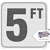 Aquatic Custom Tile, 5FT Pool Depth Markers, 6x6 Inches Vinyl Pool Stickers, Swimming Pool Number Markers, Pool Safety Signage, Adhesive Pool Depth Markers Stickers for Decks, Made in USA - (1 Pack)