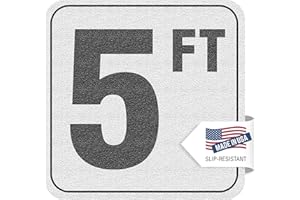 Aquatic Custom Tile, 5FT Pool Depth Markers, 6x6 Inches Vinyl Pool Stickers, Swimming Pool Number Markers, Pool Safety Signage, Adhesive Pool Depth Markers Stickers for Decks, Made in USA - (1 Pack)