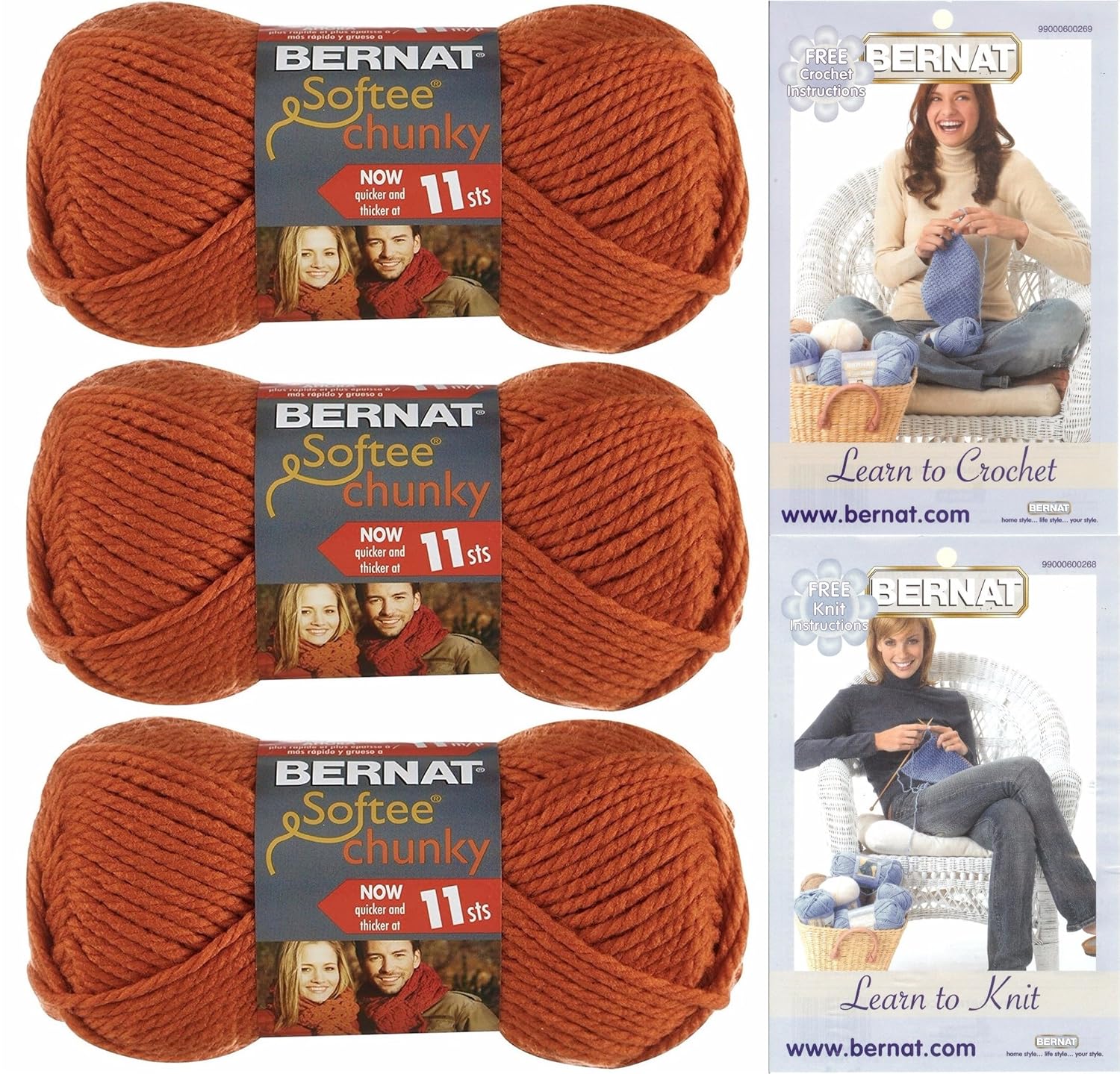 Amazon Com Bernat Softee Chunky Solid Yarn Bundle Super