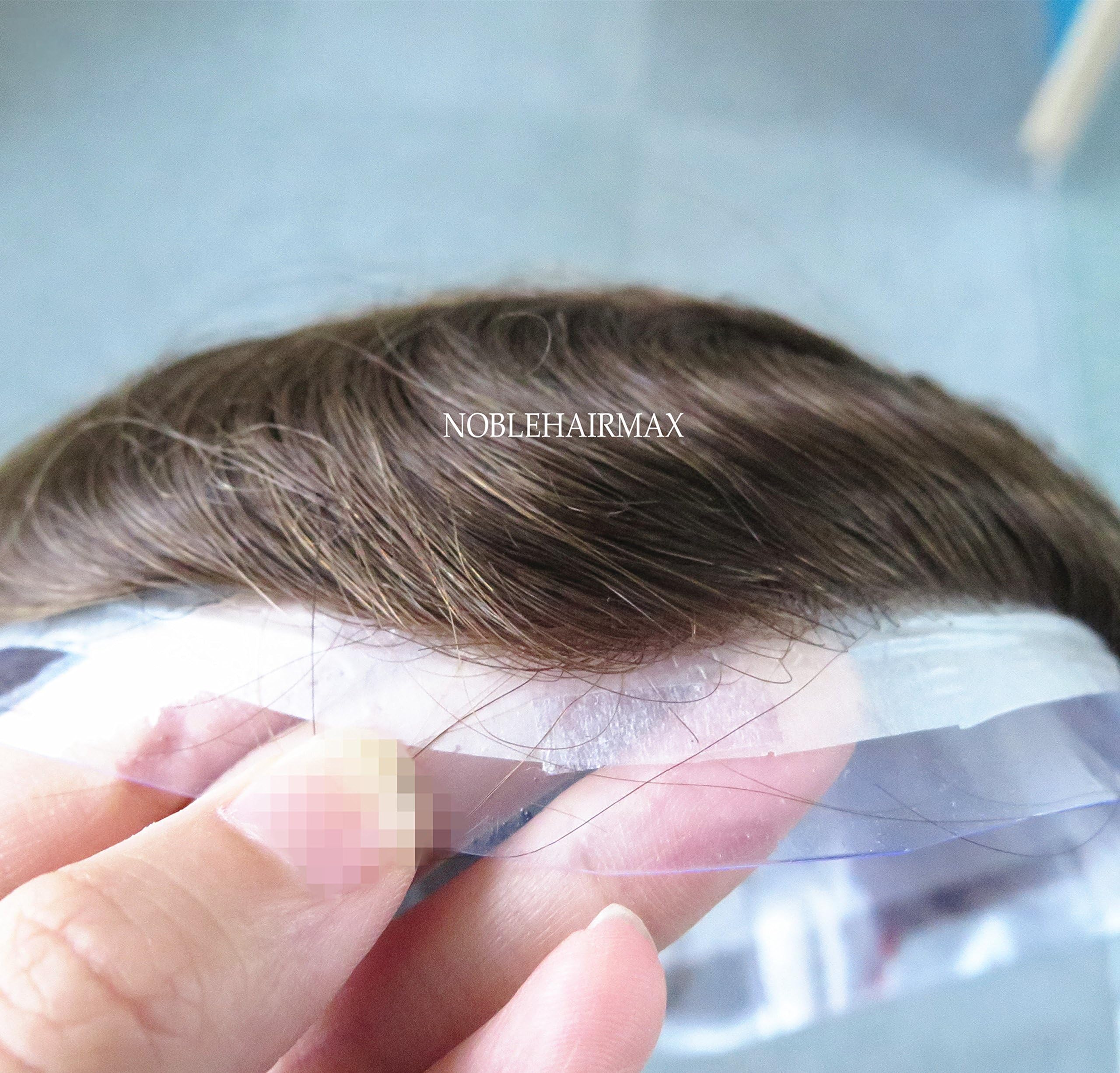 Thin Skin Hair Replacement System Mens Hairpieces Toupee Undetectable Hairline (#4)