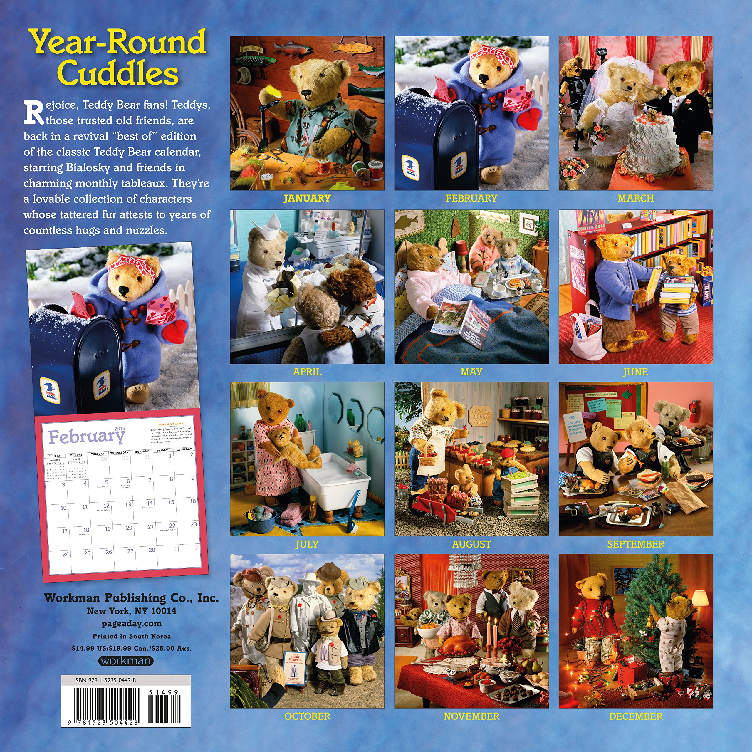 Calendrier 2023 Hansi The Teddy Bear Wall Calendar 2019: Workman Publishing: 9781523504428:  Amazon.com: Books