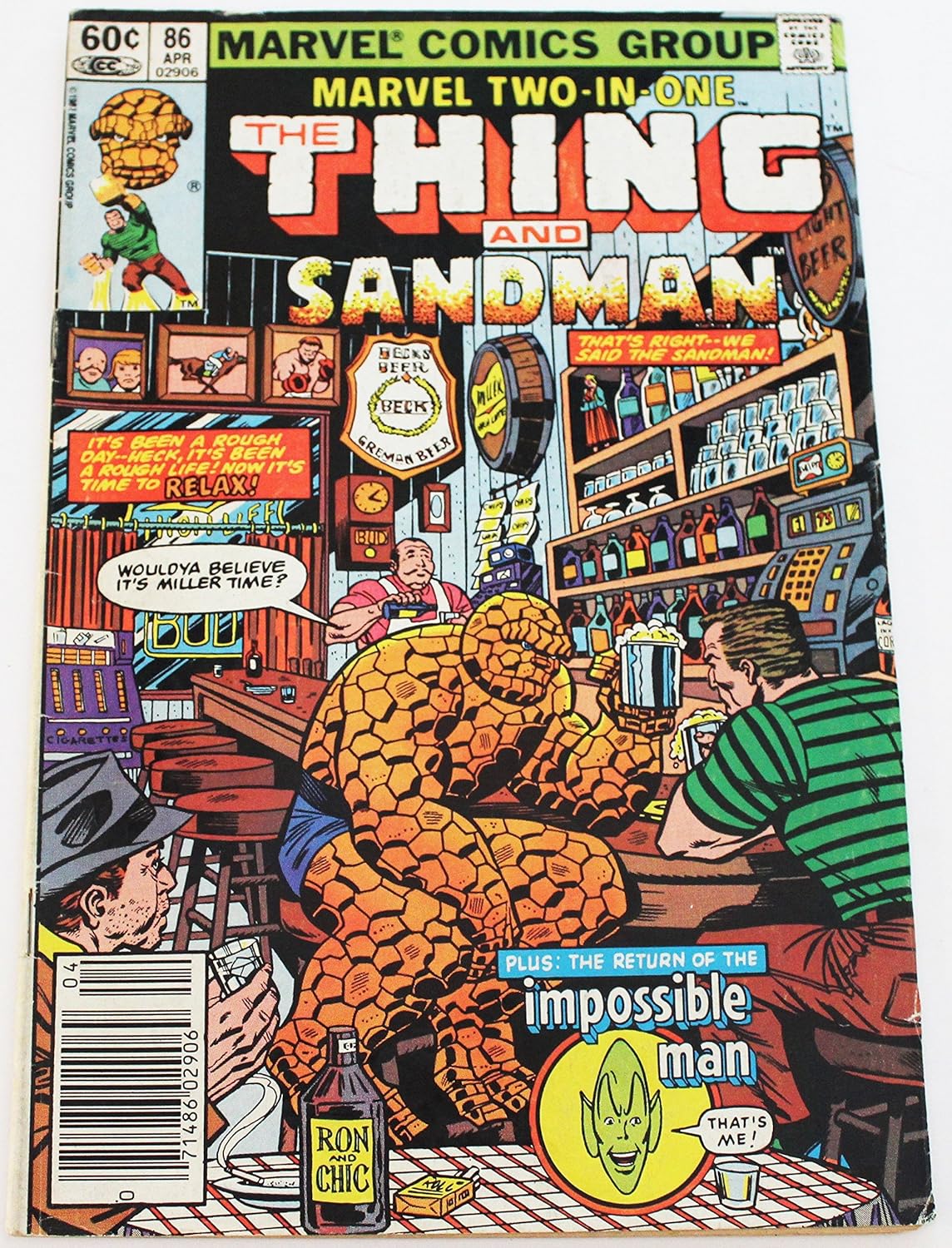 Marvel Comics Group 86 the Thing and Sandman