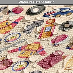 Ambesonne Race Car Fabric by The Yard, Pattern of