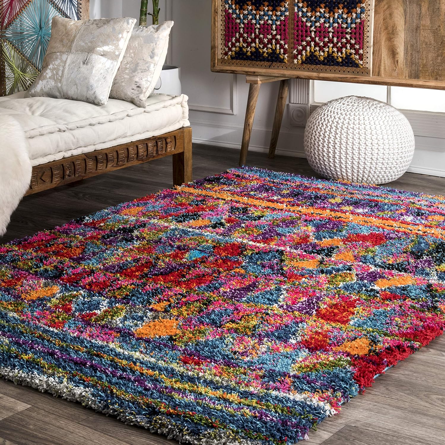 Best multi color fuzzy rugs for living room