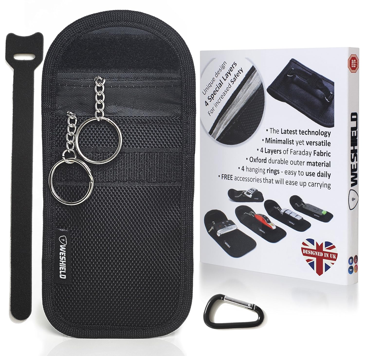 WeShield® Faraday Bag for Car Keys Signal Blocker Pouch With 4