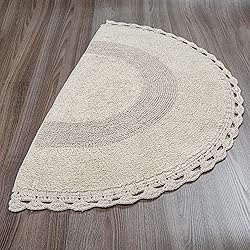 Savi Home Half Circle Bohemian Bathroom Rug with