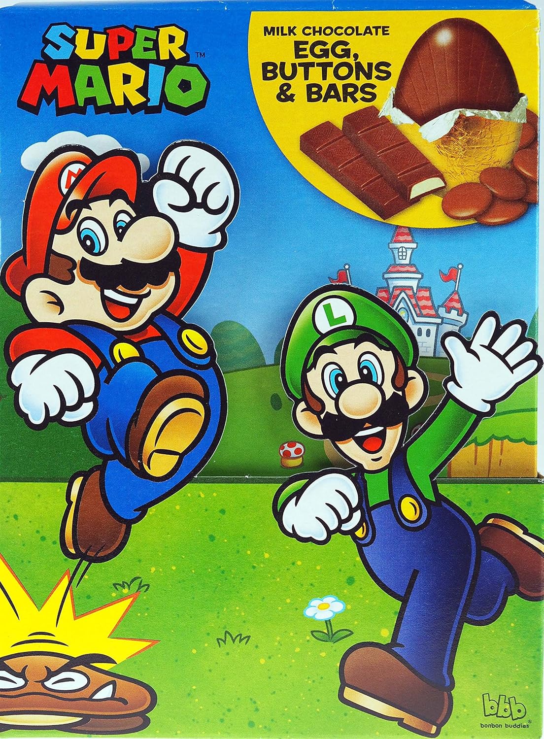 Super Mario Milk Chocolate Easter Egg,Treat Bars And Buttons Amazon.co