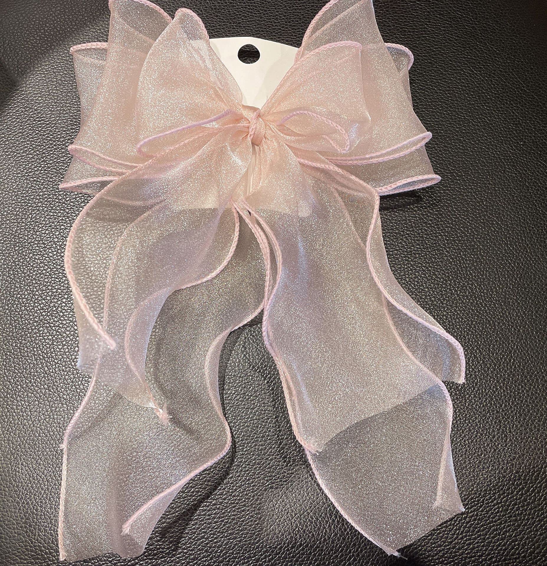 Large Hair Clip Hair Bows Girls, Women's Hair Clips Hair Clips Elegant Long Organza Bow Hair Accessory for Women Girls Thick Hair Thin Hair Pink