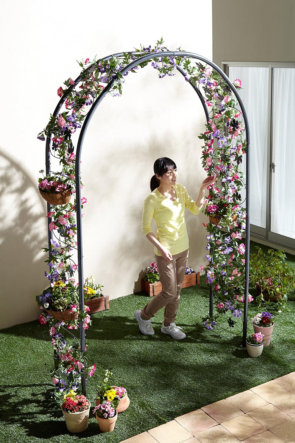 Amazon タック 玄関アーチ フラワーゲート パーゴラ アーチ