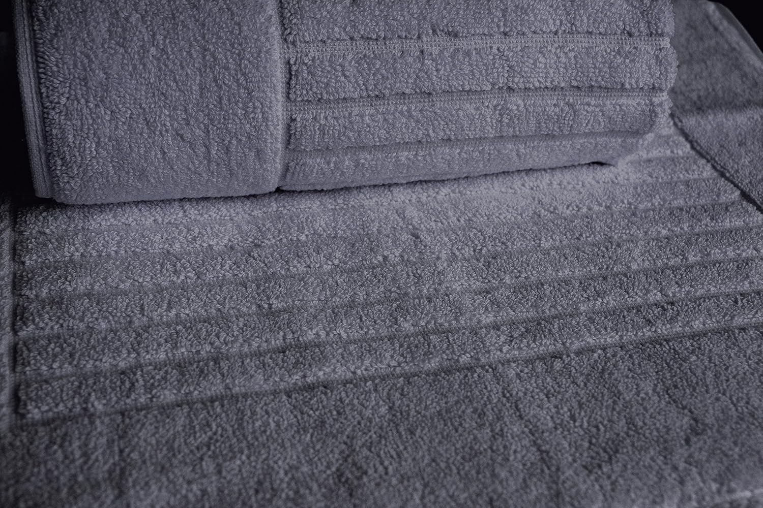 Classic Turkish Towels Luxury Bath Towel Set - Soft and Thick Oversized Ribbed Bathroom Towels Made with 100% Turkish Cotton (Platinum, 40x65 Bath Sheets): Home & Kitchen