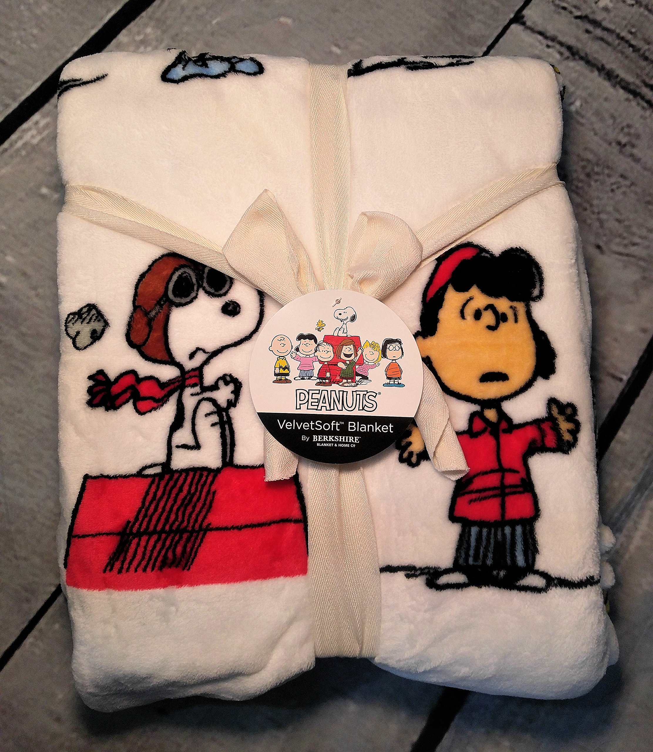 Peanuts Berkshire Velvet Soft Blanket Gang Blanket (Full Queen) 90" x