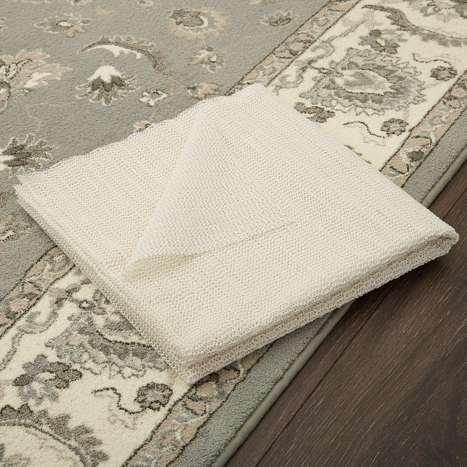 Home Dynamix Ultra Stop Non-Skid Cushioned Rug Pad 9'x12'3 Rectangle, Cream/Neutral: Furniture & Decor