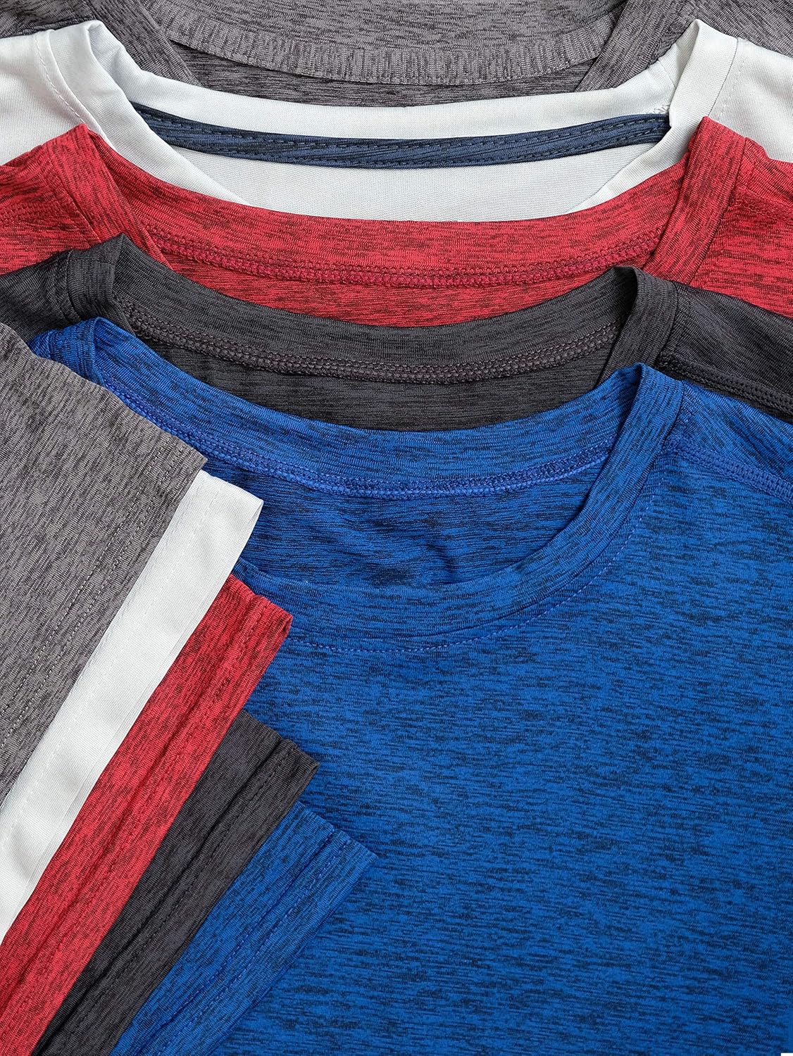 5 Pack: Men’s Dry-Fit Moisture Wicking Active Athletic Performance Crew T-Shirt at  Men’s Clothing store