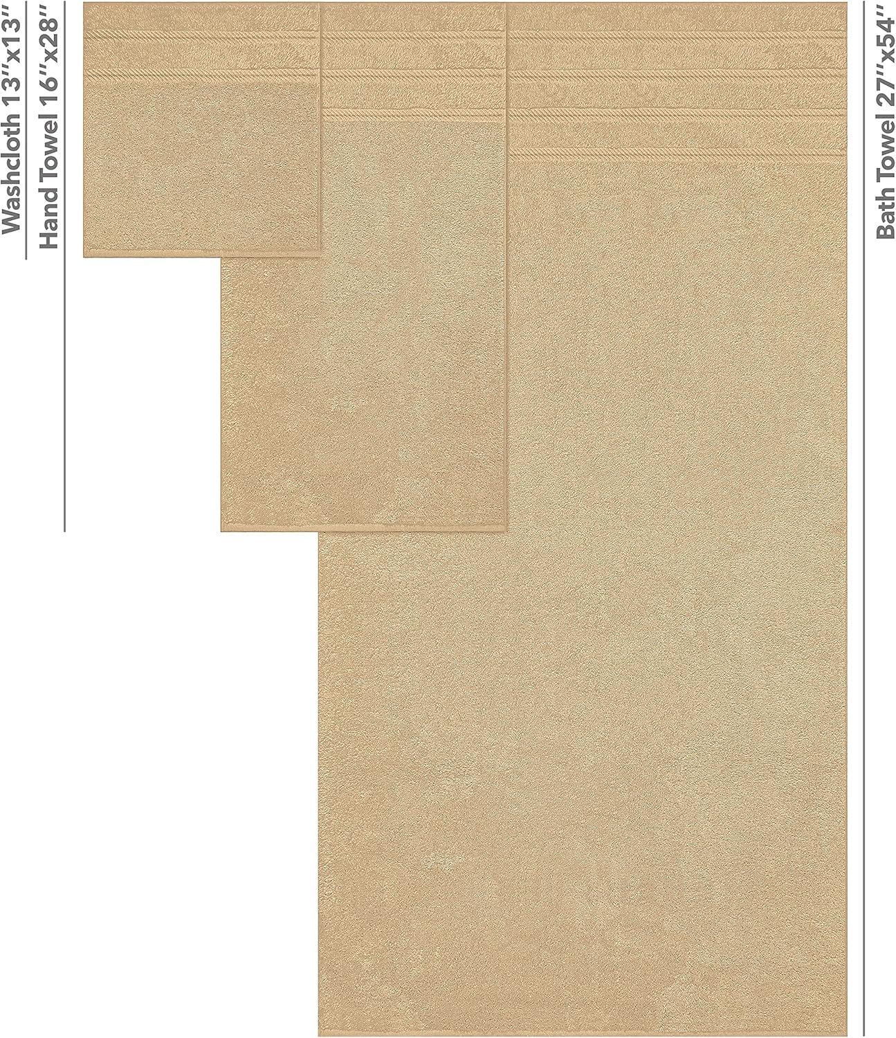 American Soft Linen Towel Set, 2 Bath Towels 2 Hand Towels 2 Washcloths Super Soft and Absorbent 100% Turkish Cotton Towels for Bathroom and Kitchen Shower Towel [Worth $72.95] Sand Taupe: Kitchen & Dining