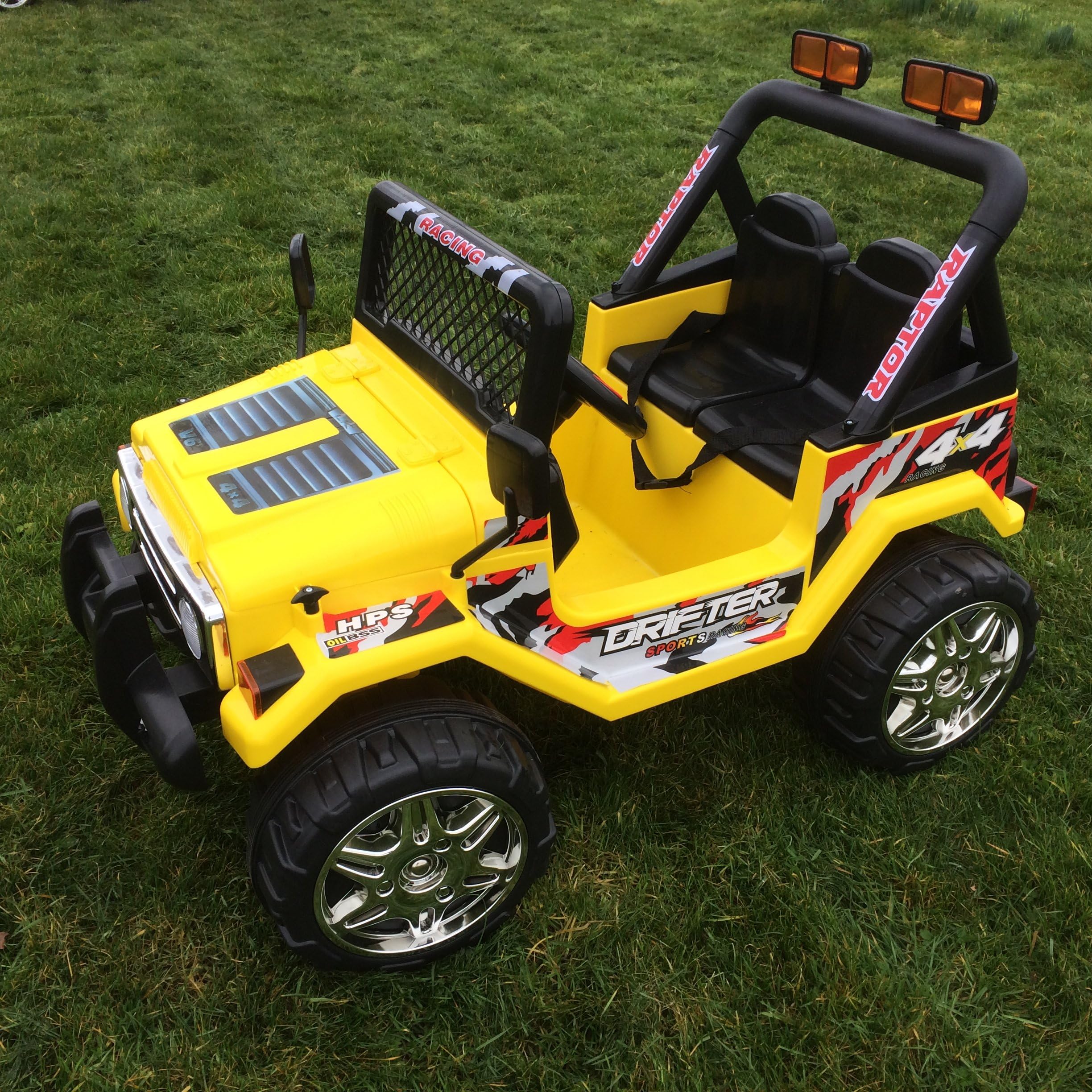 Duplay Kids 2 Seater 12v Electric Ride On Jeep 4x4 Battery Powered - 4 Colours (Yellow)