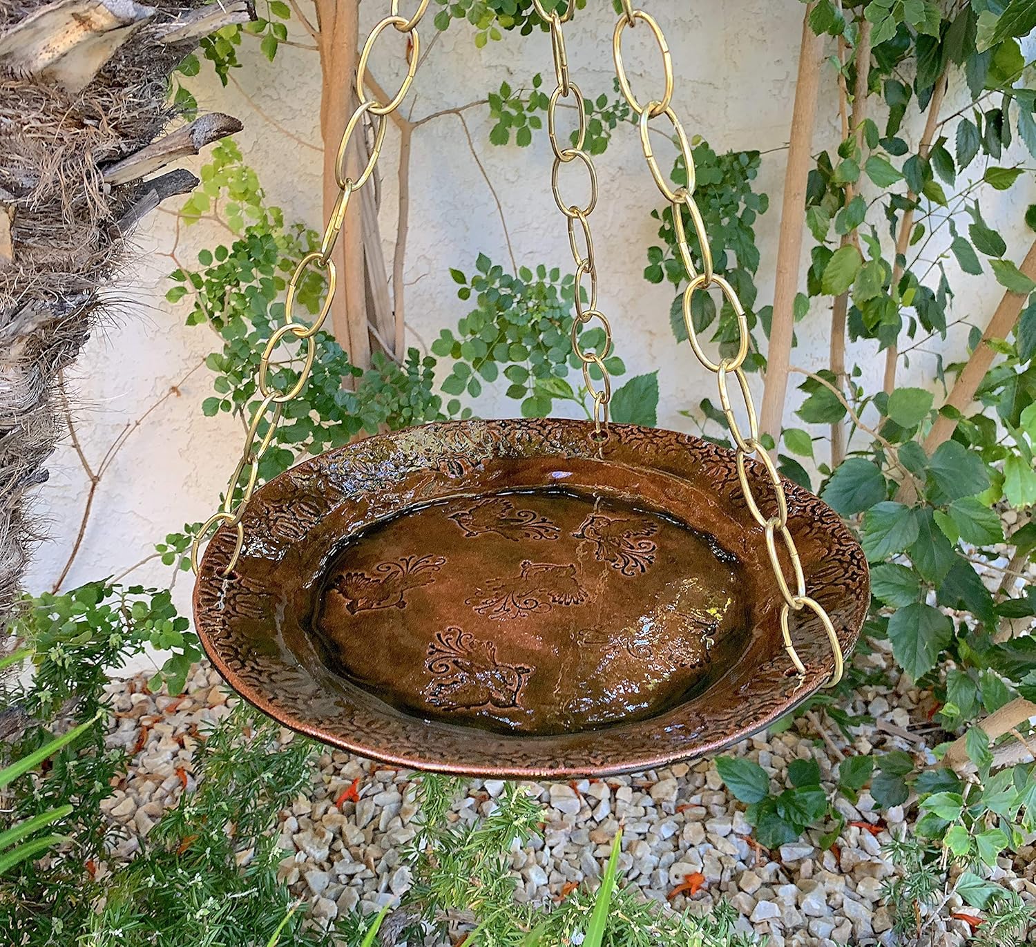 Amazon Com Brown Large Hanging Bird Feeder Or Bath Handmade