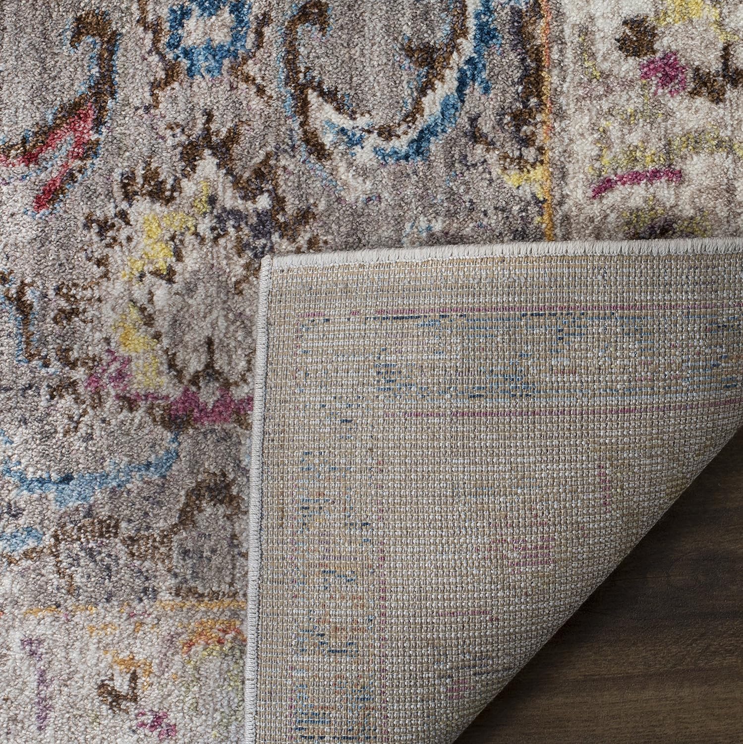 Safavieh Trendy New Transitional Indoor Woven Rectangle Area Rug, Bristol Collection, BTL357, in Grey / Ivory - Image 5