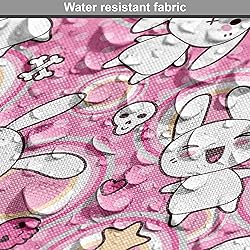 Ambesonne Anime Fabric by The Yard, Funny Kawaii