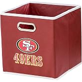 Franklin Sports NFL San Fracisco 49Ers Collapsible Storage Bin | Fits Cube Organizers, Chrome Carry Handle, Folds Flat For Easy Use, Office, Bedroom + Man Cave Decor, Organize Toys + Clothes