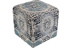 Artistic Weavers Roma Pouf, 18" x 18" x 18", Navy/Gray/Teal