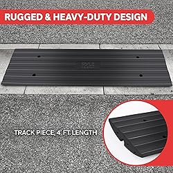 Pyle Car Driveway Curb Ramp - Heavy Duty Rubber