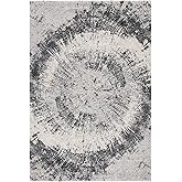 SAFAVIEH Retro Collection Area Rug - 5'3" x 7'6", Grey & Ivory, Modern Abstract Design, Non-Shedding & Easy Care, Ideal for H
