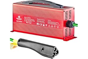 Croliumcx 48Volt 15Amp Aluminium Profiles Golf Cart Battery Charger Matching 3-pin Triangular Plug Charges The Battery On EZGO TXT48/RXV 48V Golf Carts