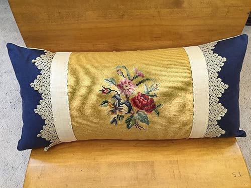 Amazon Com Antique French Needlepoint Large New Bolster With