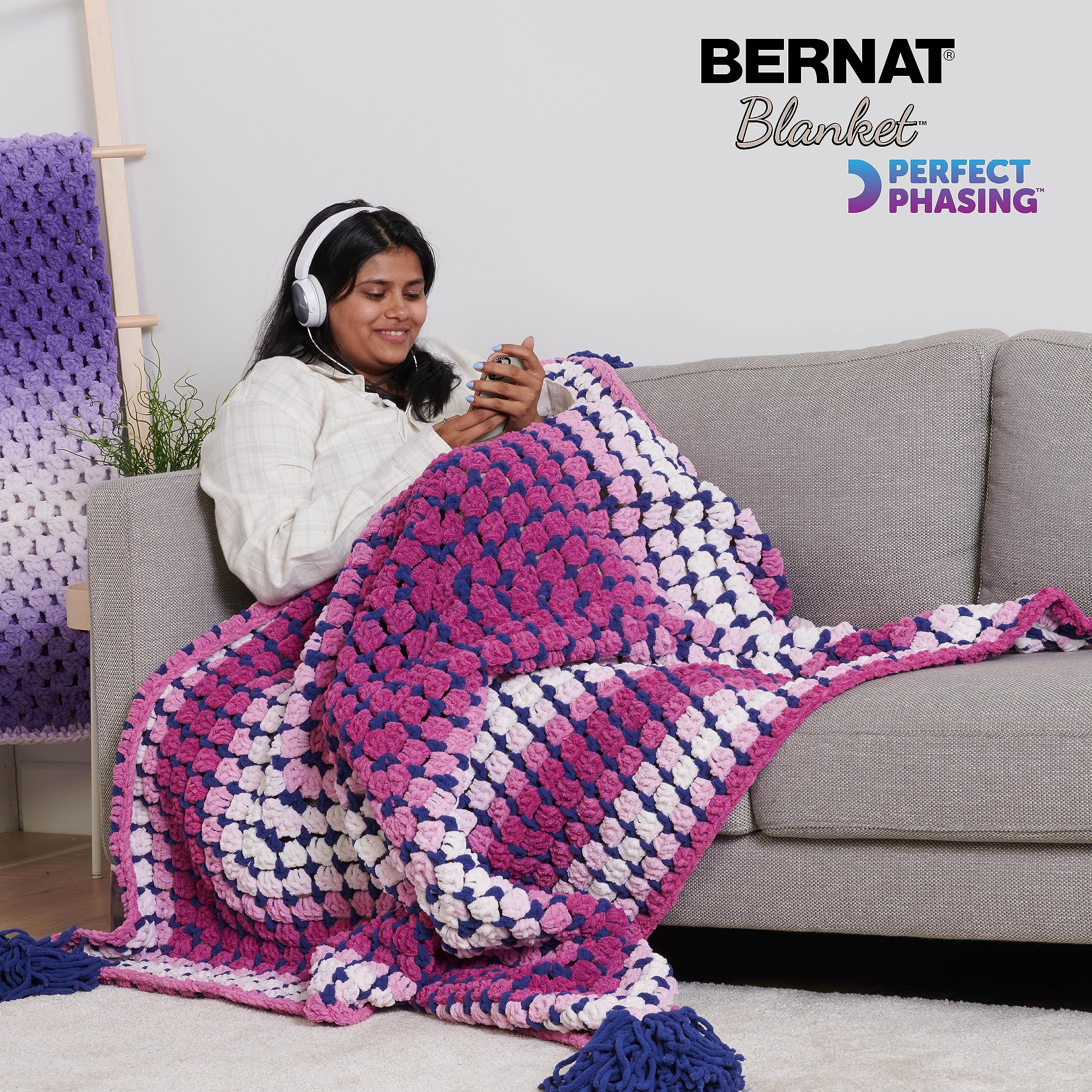 Bernat Blanket Perfect Phasing DEEP Teal Cake Yarn - 2 Pack of 10.56oz/299.37g - 100% Polyester - #6 Super Bulky - 220 Yards for Knitting, Crocheting, Crafts & Amigurumi