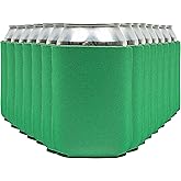 Blank Beer Can Coolers Sleeves (30-Pack) Soft Insulated Beer Can Coolies - HTV Friendly Plain Koolies in Bulk for Beer Cans & Bottles - Coolie Blanks for Vinyl Projects & Wedding Favors (Kelly Green)