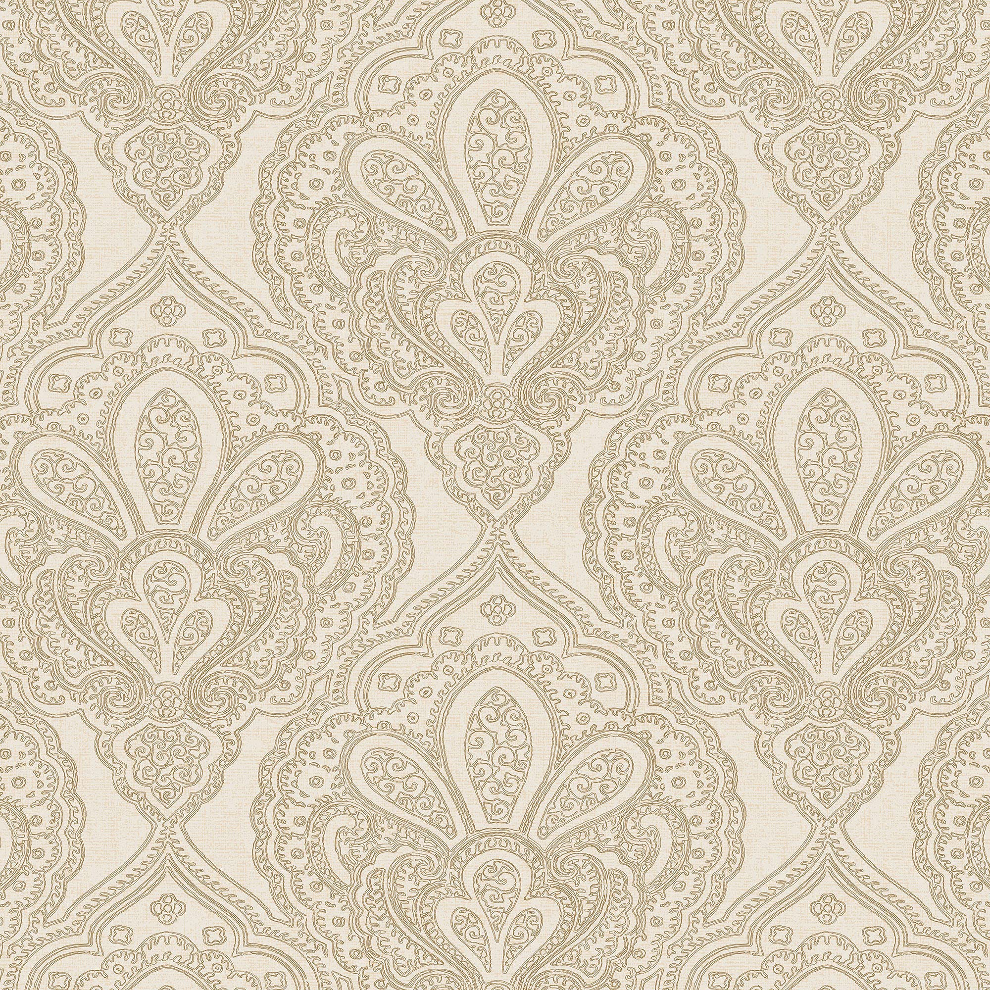Galerie DWP0247-05 Emporium Mehndi Damask Wallpaper, Cream/Gold, 10m x 53cm — image 1